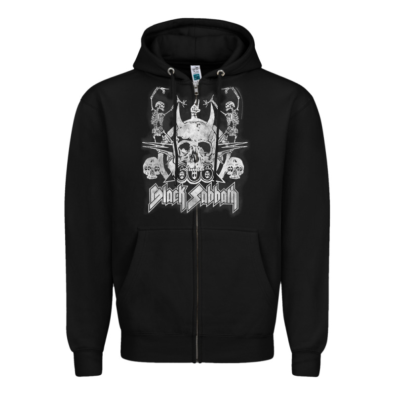 Black Sab.bath Official Vintage Dancing Skele Zipper Hoodie by artisFamous | Teevron