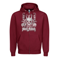 Burgundy black sab.bath official vintage dancing skele Zipper Hoodie - artisFamous