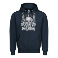 Navy black sab.bath official vintage dancing skele Zipper Hoodie - artisFamous