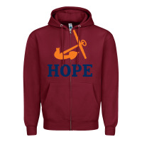 Burgundy Hope College Zipper Hoodie - artisFamous