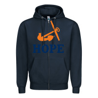 Navy Hope College Zipper Hoodie - artisFamous