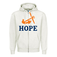 Oatmeal Heather Hope College Zipper Hoodie - artisFamous
