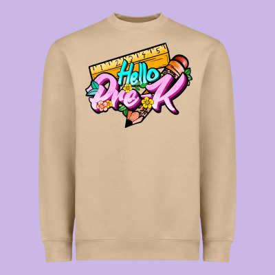 Hello Pre K Heavyweight Sweatshirt Designed By Jahusdesignshop