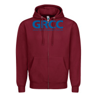 Burgundy Grand Rapids Community College Zipper Hoodie - artisFamous