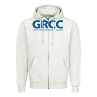 Oatmeal Heather Grand Rapids Community College Zipper Hoodie - artisFamous