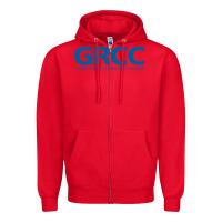 Red Grand Rapids Community College Zipper Hoodie - artisFamous