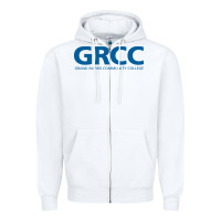 White Grand Rapids Community College Zipper Hoodie - artisFamous