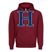 Burgundy Hillsdale College Zipper Hoodie - artisFamous