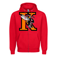 Red Kalamazoo College Zipper Hoodie - artisFamous