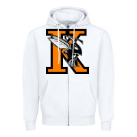 White Kalamazoo College Zipper Hoodie - artisFamous