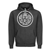 Charcoal Heather king crimson Zipper Hoodie - artisFamous