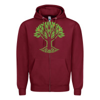 Burgundy Maharishi International College Zipper Hoodie - artisFamous