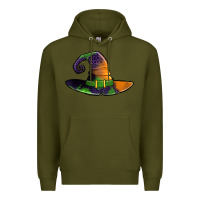 Army Green Purple leopard witch hat Premium Hoodie - Jasminsmagicworld