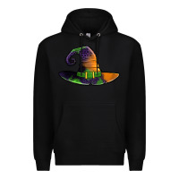Black Purple leopard witch hat Premium Hoodie - Jasminsmagicworld