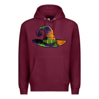 Burgundy Purple leopard witch hat Premium Hoodie - Jasminsmagicworld