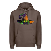 Coffee Purple leopard witch hat Premium Hoodie - Jasminsmagicworld