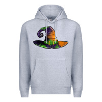 Heather Grey Purple leopard witch hat Premium Hoodie - Jasminsmagicworld