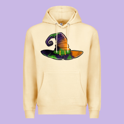 Purple Leopard Witch Hat Premium Hoodie Designed By Jasminsmagicworld