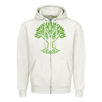 Oatmeal Heather Maharishi International College Zipper Hoodie - artisFamous