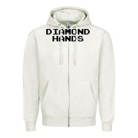 Oatmeal Heather diamond hands Zipper Hoodie - artisFamous
