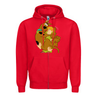 Red Scooby Doo and Shaggy Zipper Hoodie - artisFamous