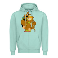 Seafoam Scooby Doo and Shaggy Zipper Hoodie - artisFamous