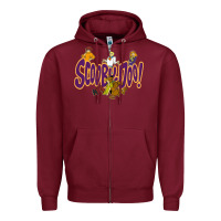Burgundy Scooby-Doo Zipper Hoodie - artisFamous