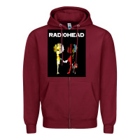 Burgundy radio Zipper Hoodie - artisFamous