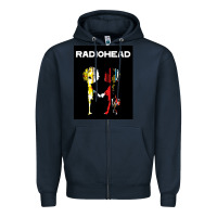 Navy radio Zipper Hoodie - artisFamous