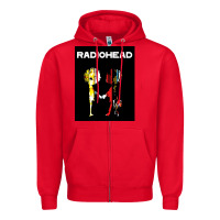 Red radio Zipper Hoodie - artisFamous