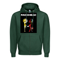 Sports Green radio Zipper Hoodie - artisFamous