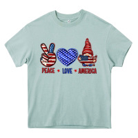 Arona Peace love America with gnome 4th of july Heavy Core Tee - HowdyJamesFarm