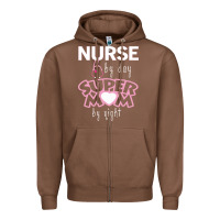 Chestnut nurse by day super mom by night Zipper Hoodie - artisFamous