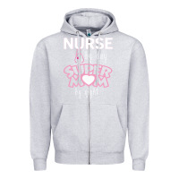 Heather Grey nurse by day super mom by night Zipper Hoodie - artisFamous