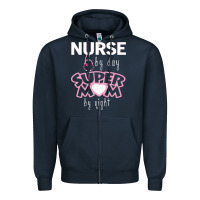 Navy nurse by day super mom by night Zipper Hoodie - artisFamous
