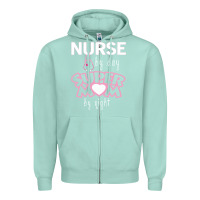Seafoam nurse by day super mom by night Zipper Hoodie - artisFamous