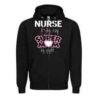 Black nurse by day super mom by night Zipper Hoodie - artisFamous