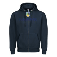 Navy Chamberlain College Zipper Hoodie - artisFamous