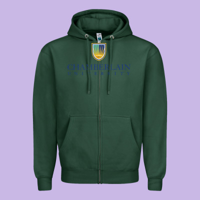 Chamberlain College Zipper Hoodie Designed By Artisfamous