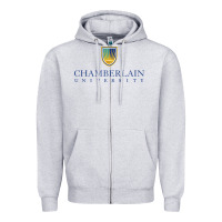 Heather Grey Chamberlain College Zipper Hoodie - artisFamous