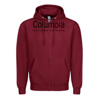 Burgundy Columbia College Chicago Zipper Hoodie - artisFamous