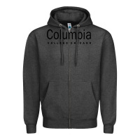 Charcoal Heather Columbia College Chicago Zipper Hoodie - artisFamous