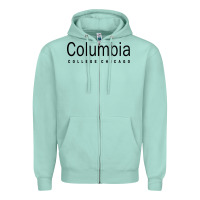 Seafoam Columbia College Chicago Zipper Hoodie - artisFamous