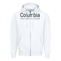 White Columbia College Chicago Zipper Hoodie - artisFamous