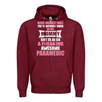 Burgundy never underestimate mommy paramedic Zipper Hoodie - artisFamous
