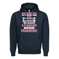Navy never underestimate mommy paramedic Zipper Hoodie - artisFamous