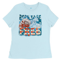 Baby Blue Born to be free Ladies Tee - FaDigitalArtStudio