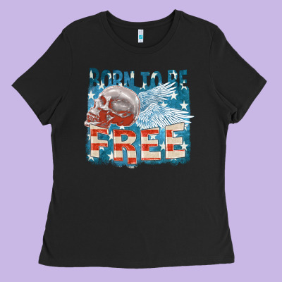 Born To Be Free Ladies Tee Designed By Fadigitalartstudio