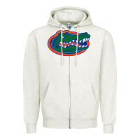 Oatmeal Heather gators gator Zipper Hoodie - artisFamous
