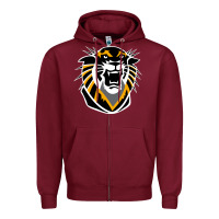Burgundy fort hays tigers Zipper Hoodie - artisFamous